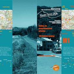 dépliant - études centres-bourgs sur 16 communes et 20 sites - PETR Hautes Terres d'Oc (81 & 34)