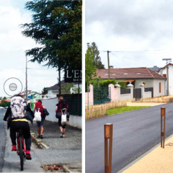 séquence sud de l'entrée de ville réaménagée - Lannemezan (65, réalisation des travaux: Ville)