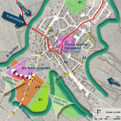 carte d'enjeux, futur éco-quartier à Tresserre (66)