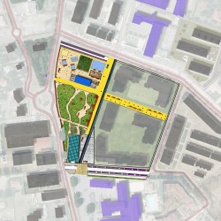 esquisse d'aménagement pour les espaces publics de Moulis / Croix-Bénite - Toulouse (31)