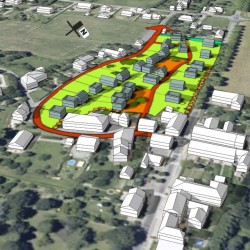vue 3D d'un futur quartier - Saint-Quirc (09)